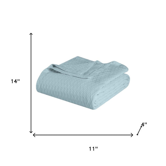 King Aqua Cotton Geometric Blanket