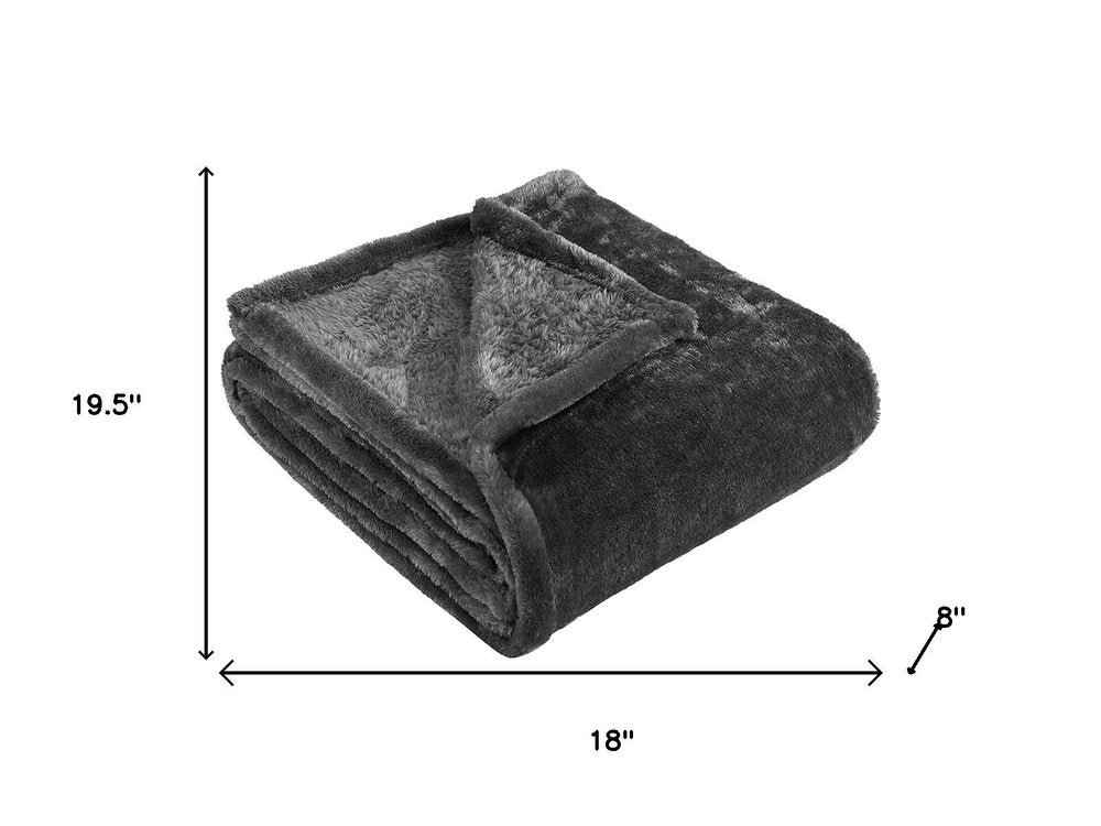 King Charcoal Fleece Knitted Plush Blanket
