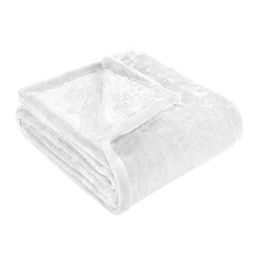 King White Fleece Plush Blanket