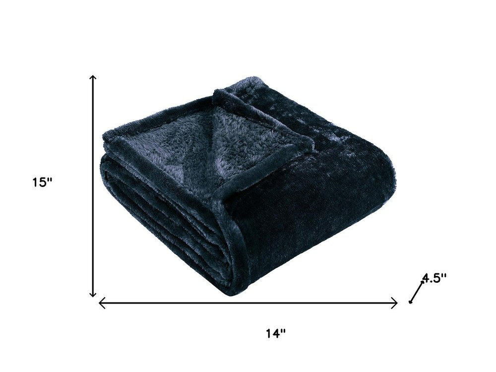 50" X 60" Navy Blue Fleece Plush Throw Blanket