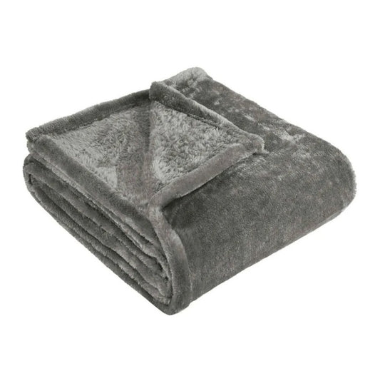 50" X 60" Silver Fleece Plush Throw Blanket