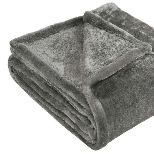 50" X 60" Silver Fleece Plush Throw Blanket