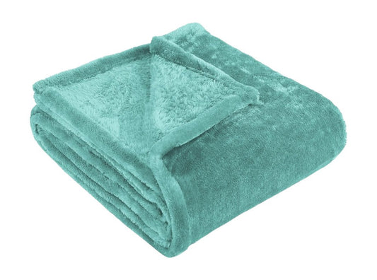 50" X 60" Turquoise Fleece Plush Throw Blanket