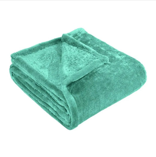 Twin Turquoise Fleece Plush Blanket