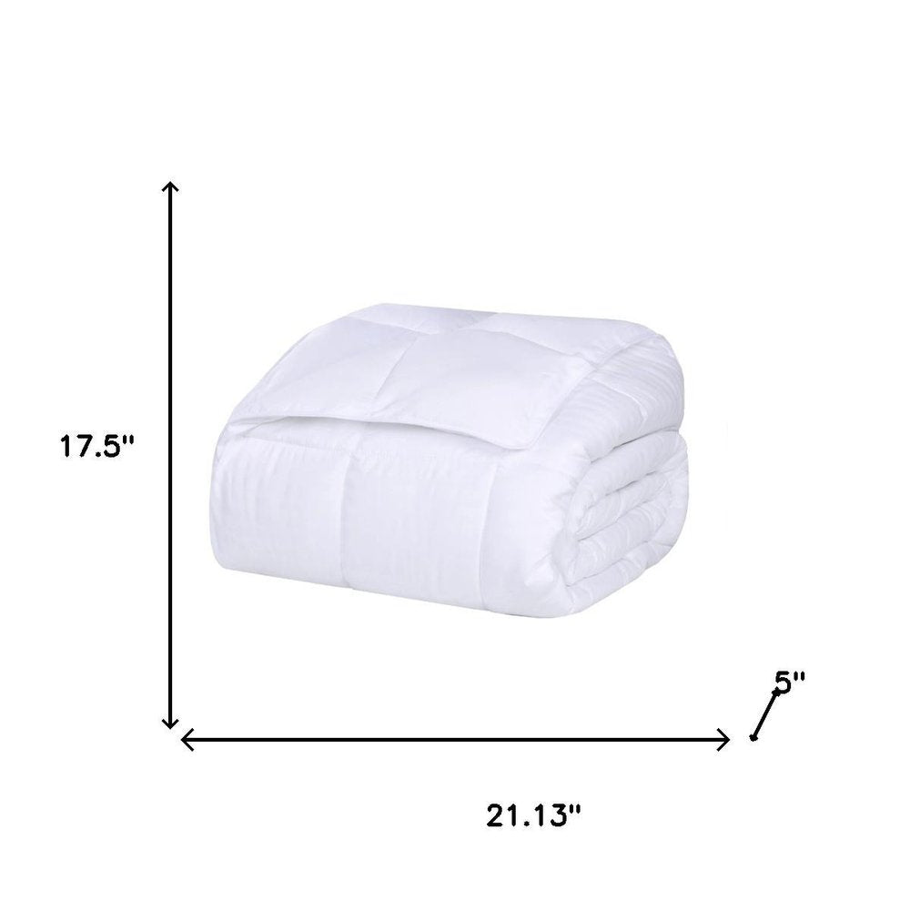 Queen White Cotton Striped Blanket