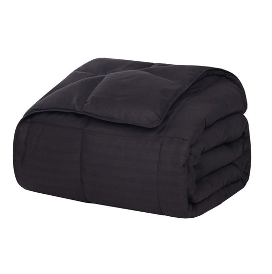 King Black Cotton Striped Blanket