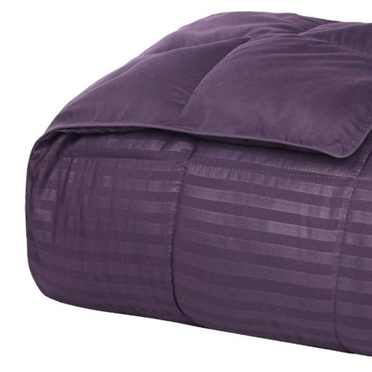Twin Plum Cotton Striped Blanket