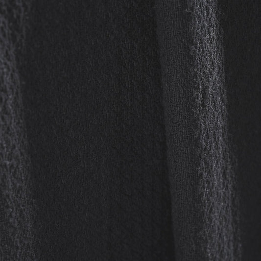 Twin Black Cotton Waffle Weave Blanket