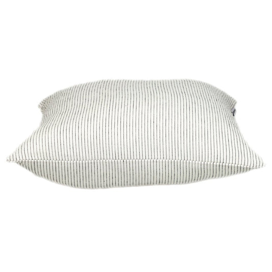 20" Brown and White Striped Cotton Throw Pillow