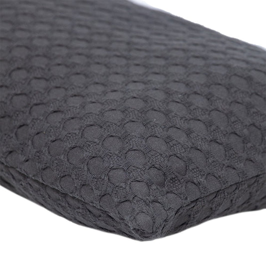 14" X 26" Dark Gray Cotton Lumbar Throw Pillow with Texture