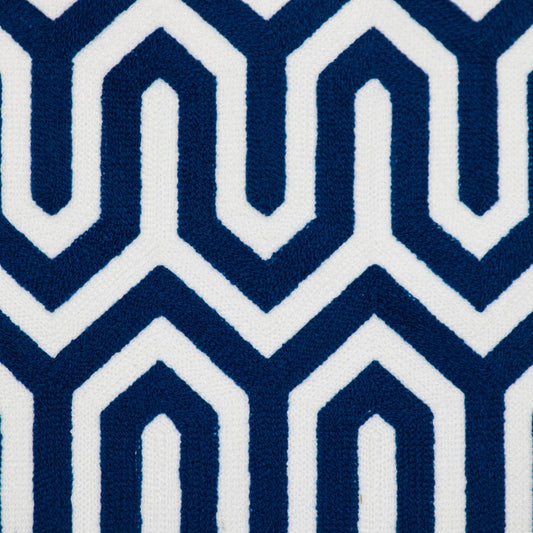 20" Blue Geometric Cotton Throw Pillow