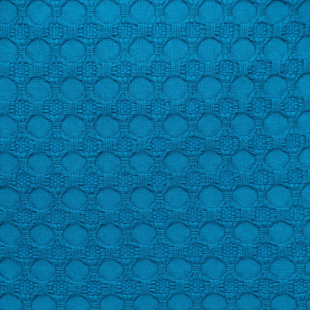 20" Blue Cotton Throw Pillow With Texture