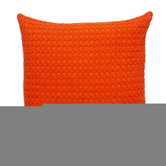 20" Orange Cotton Throw Pillow With Texture