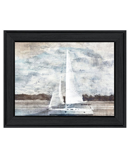 Sailboat on Water Black Framed Print Wall Art