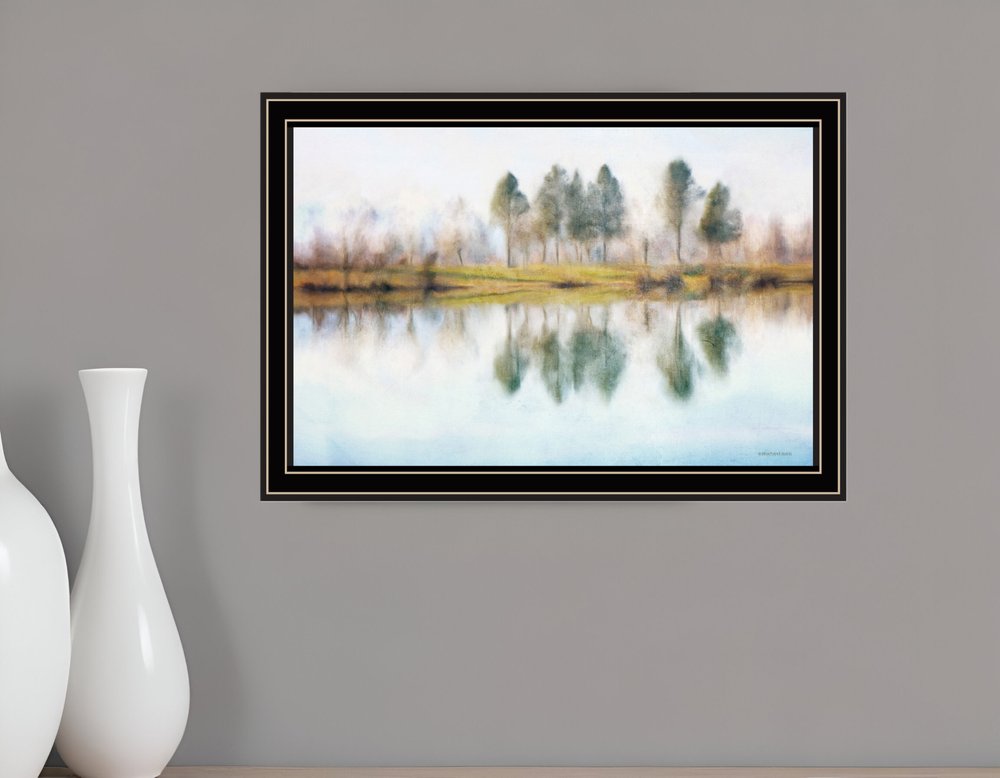 Lake Reflections Black Framed Wall Art