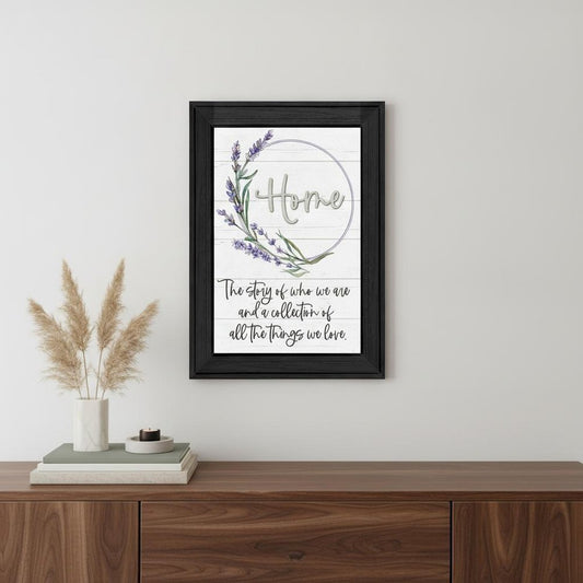 Home a Circle of Love Black Framed Print Wall Art