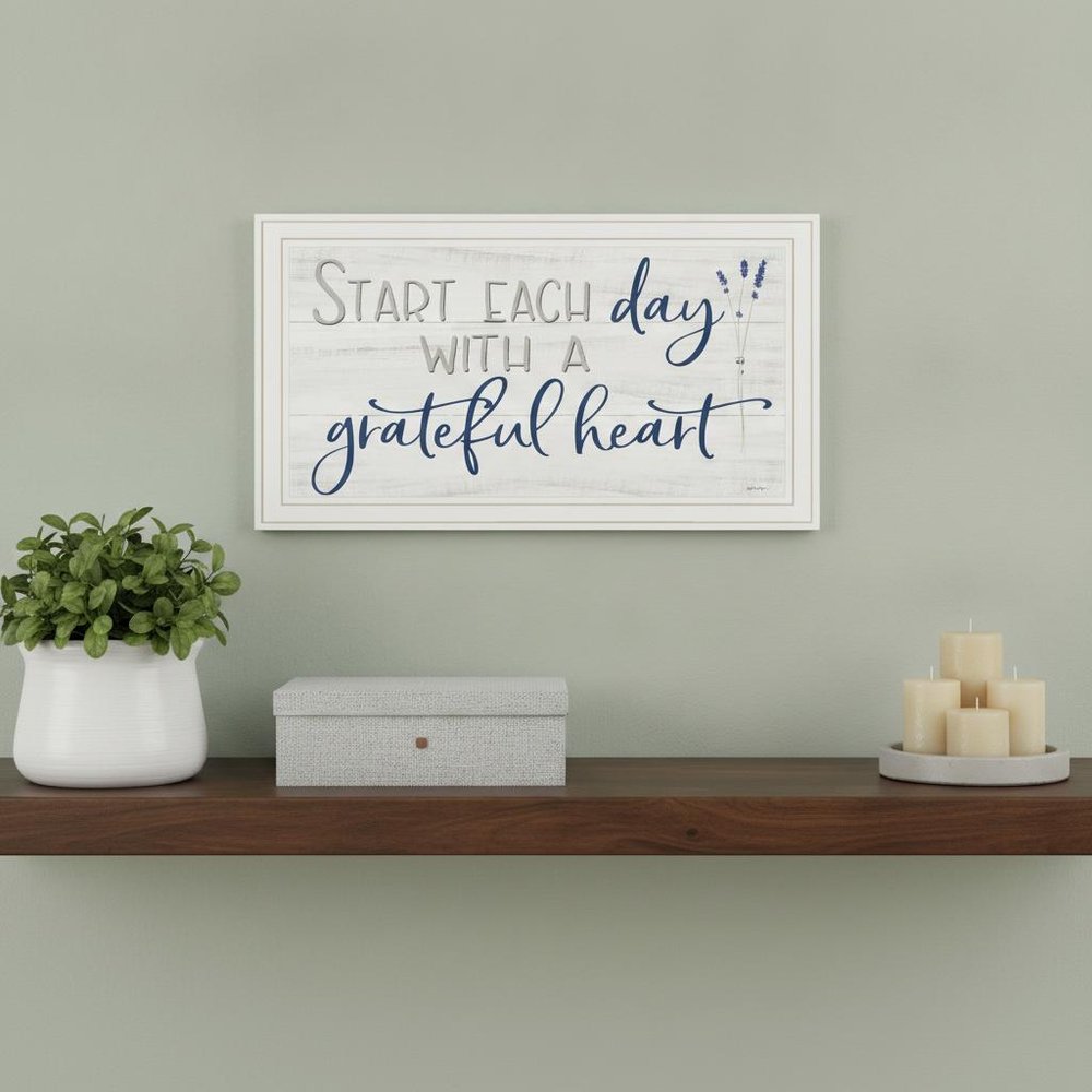 Grateful Heart Black Framed Print Wall Art