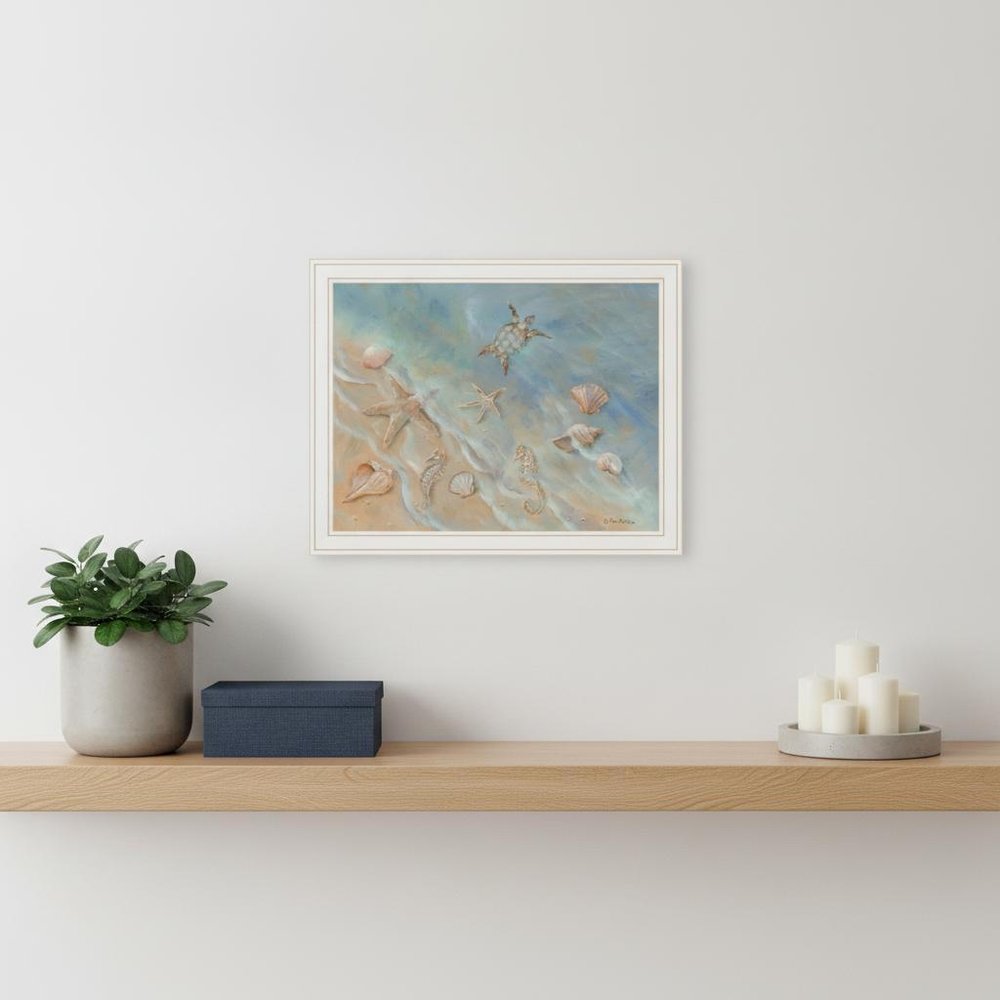 Seashore Star Black Framed Print Wall Art