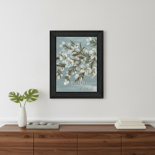Spring Be Still Black Framed Print Wall Art