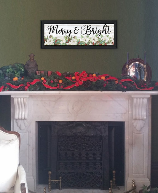 Merry and Bright Black Framed Print Wall Art