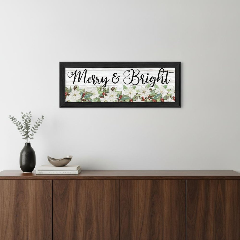 Merry and Bright Black Framed Print Wall Art