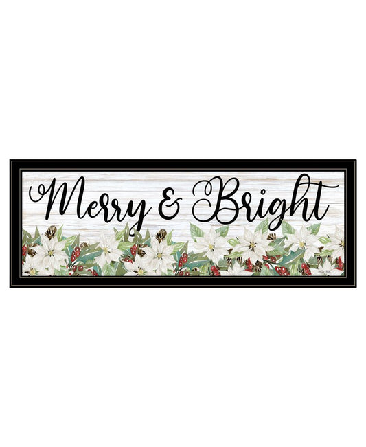 Merry and Bright Black Framed Print Wall Art