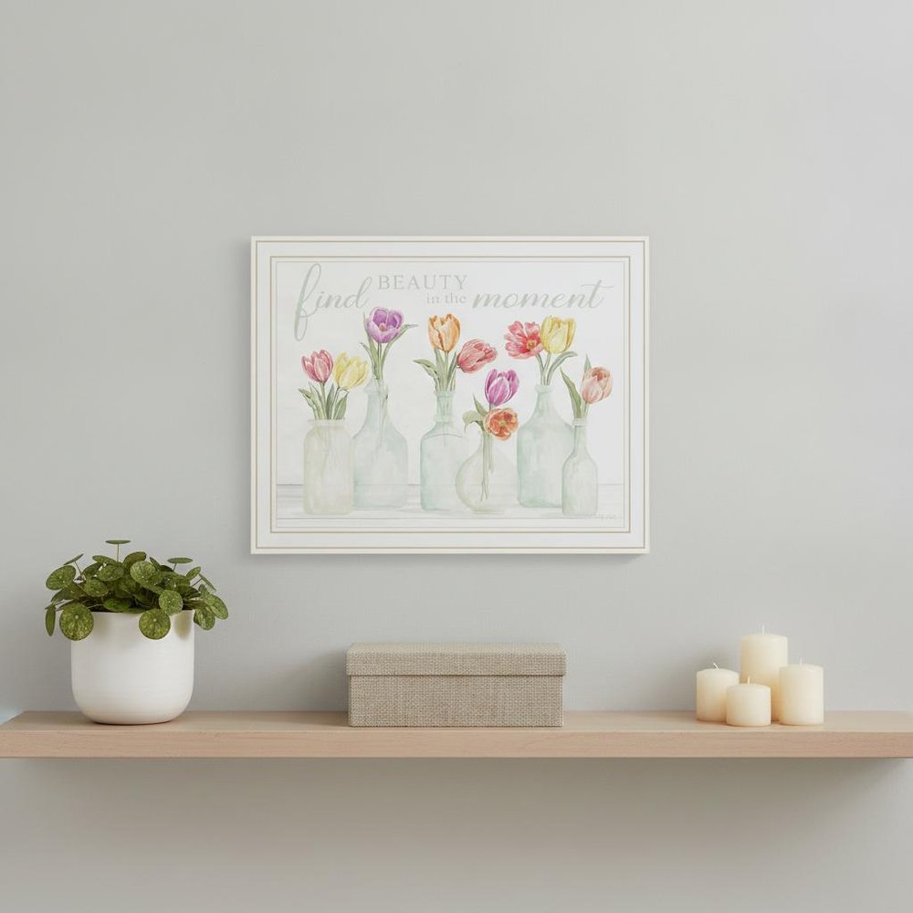 FIND BEAUTY IN THE MOMENT Black Framed Print Wall Art