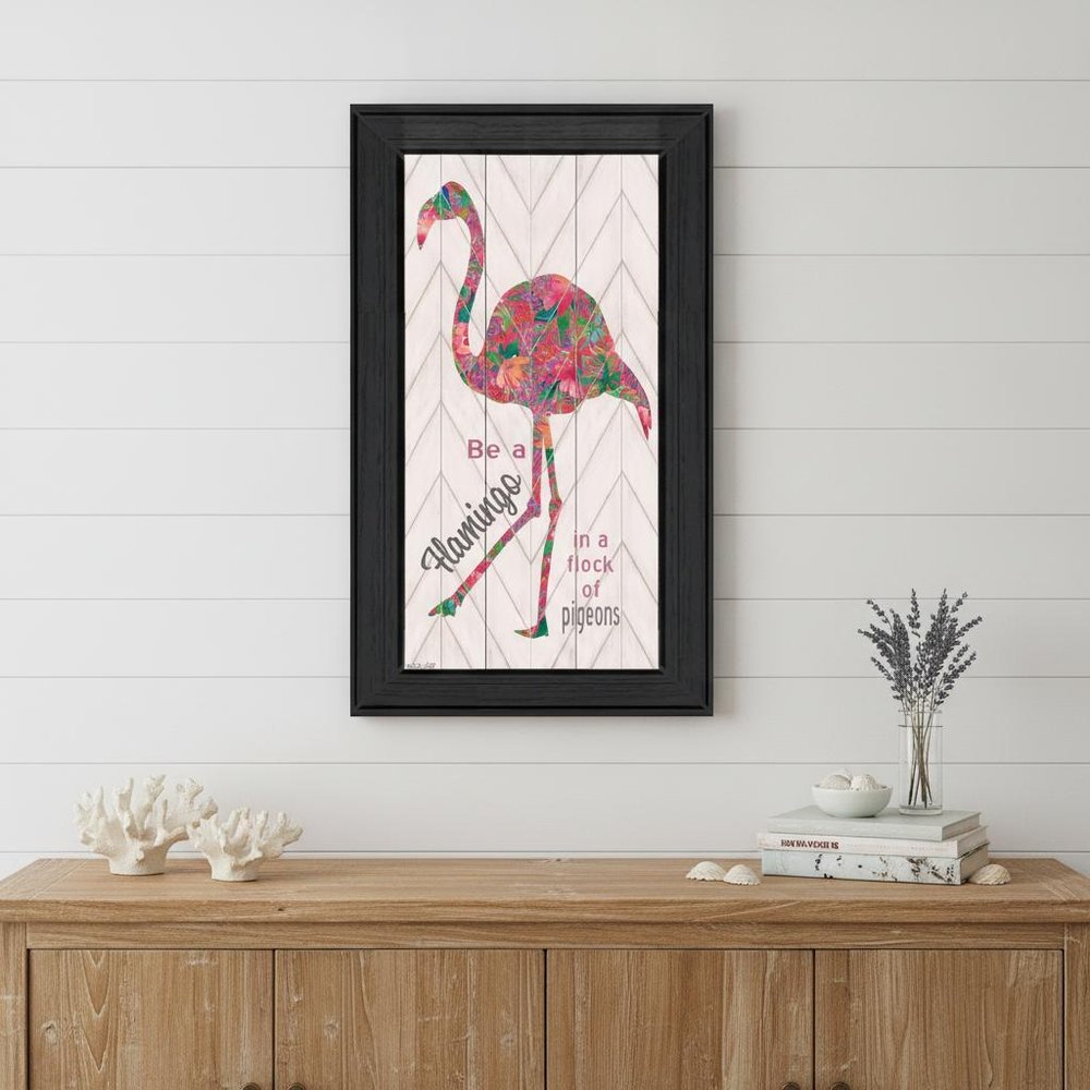 Be A Flamingo Black Framed Wall Art