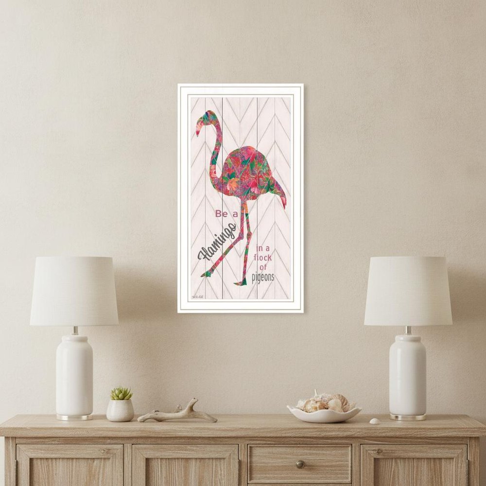 Be A Flamingo Black Framed Wall Art