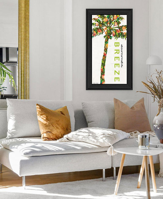 Summer Breeze - Palm Tree Framed Print Wall Art