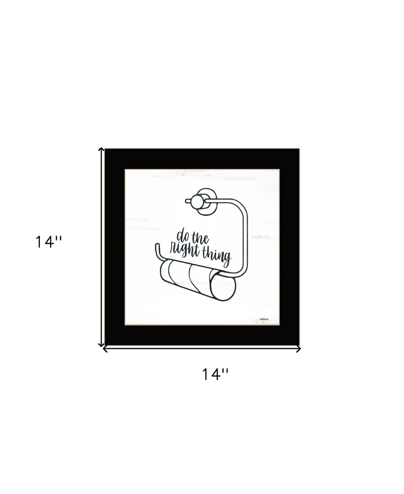 Empty Toilet Paper Roll Black Framed Print Wall Art