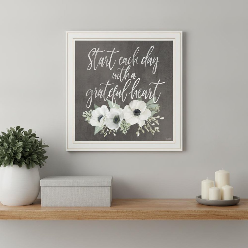Grateful Heart Black Framed Print Wall Art