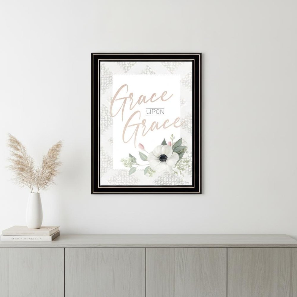 Grace Upon Grace White Framed Print Wall Art