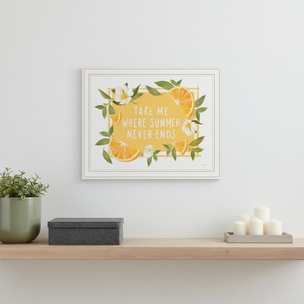 Take Me Where Summer Never Ends Black Framed Print Wall Art