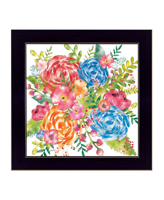 Spring Floral Black Framed Print Wall Art