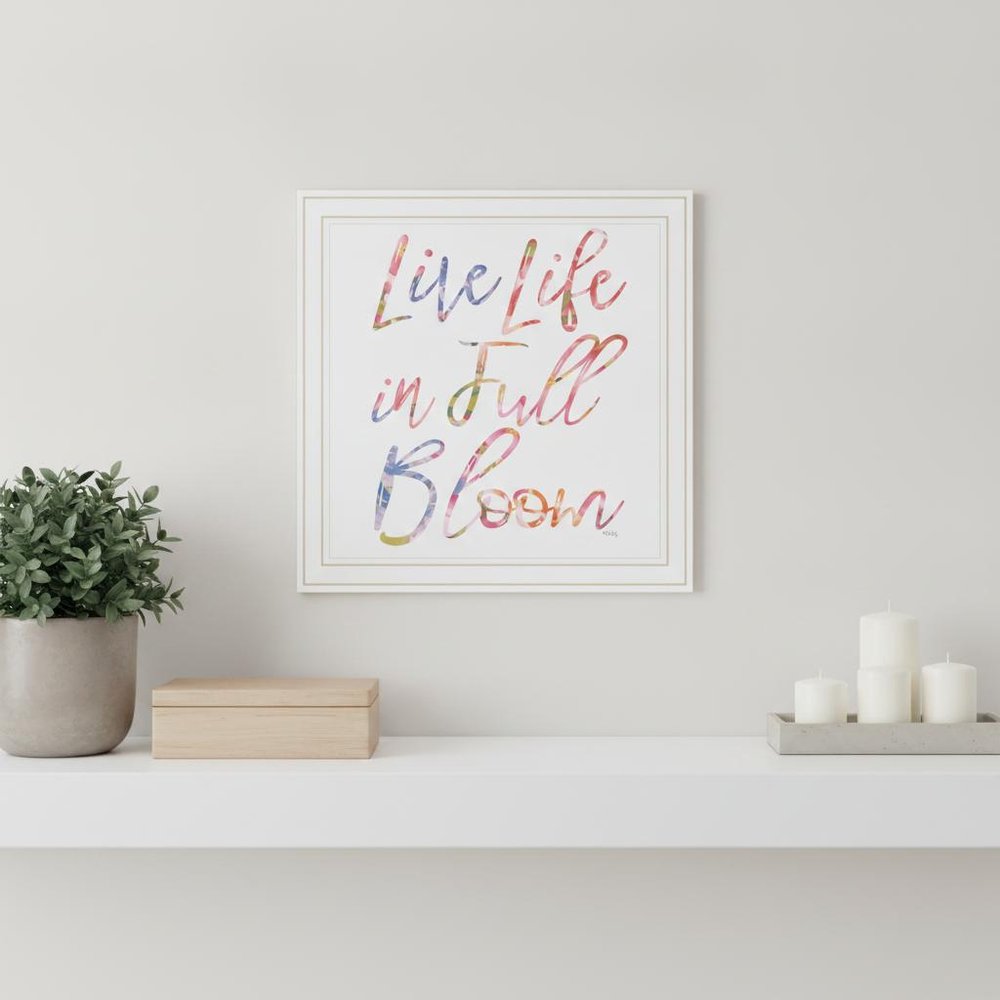 Live Life in Full Bloom Black Framed Print Wall Art