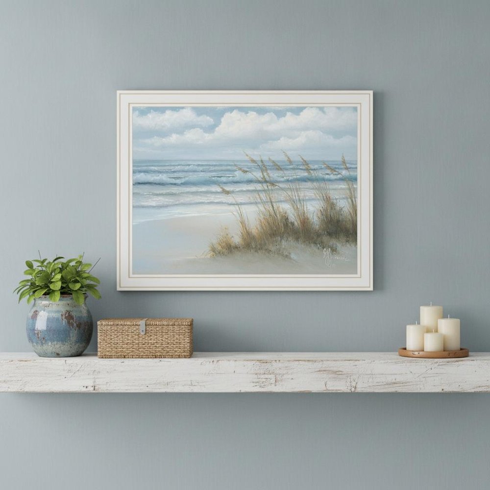 Sea Oats Black Framed Print Wall Art