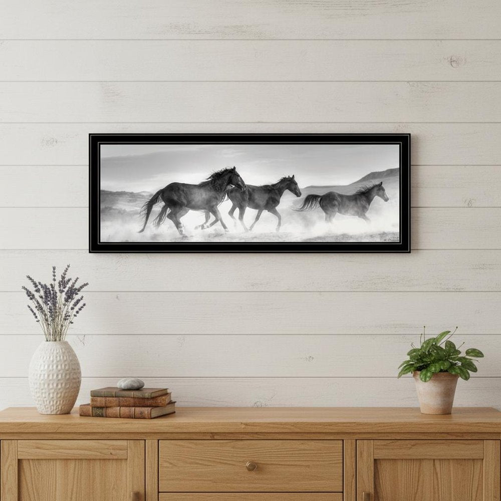 Horses Rolling By White Framed Print Wall Art