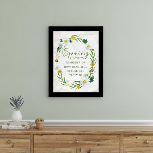 Spring Reminder Black Framed Print Wall Art