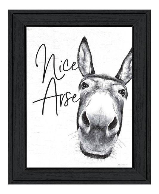 Nice Donkey Black Framed Print Bathroom Wall Art