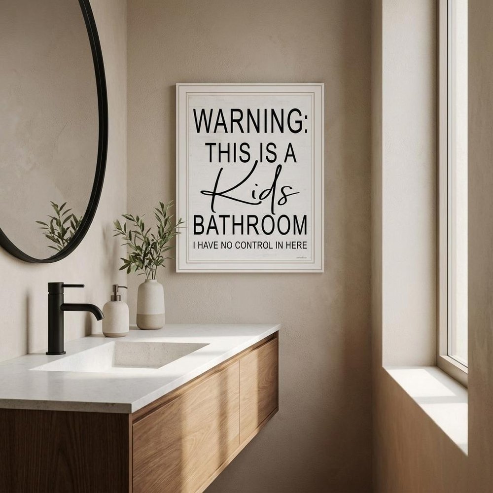 Kids Bathroom Black Framed Print Bathroom Wall Art