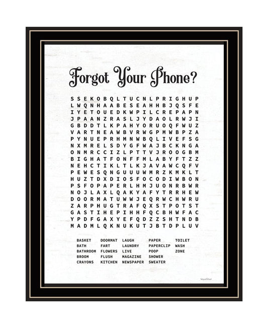 Forgot Your Phone? Framed Print Laundry Wall Art