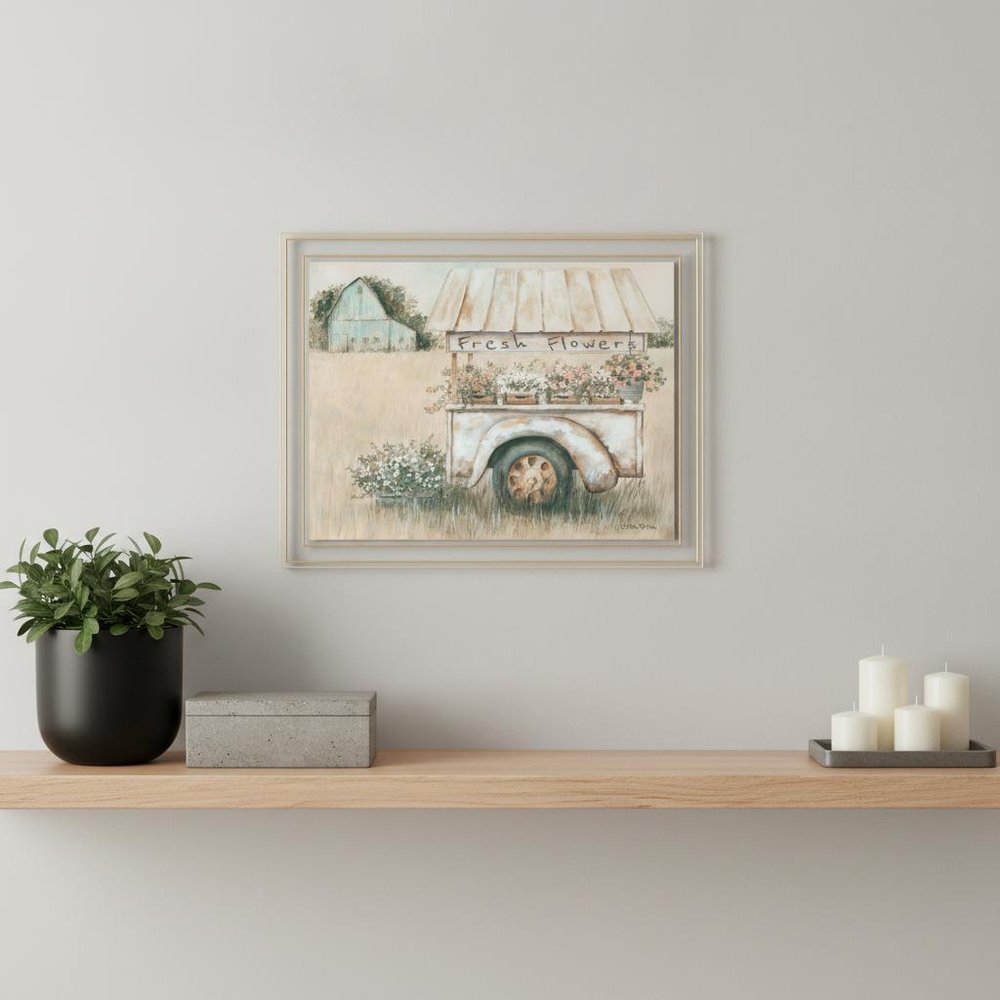 Fresh Flowers For Sale Black Framed Print Wall Art