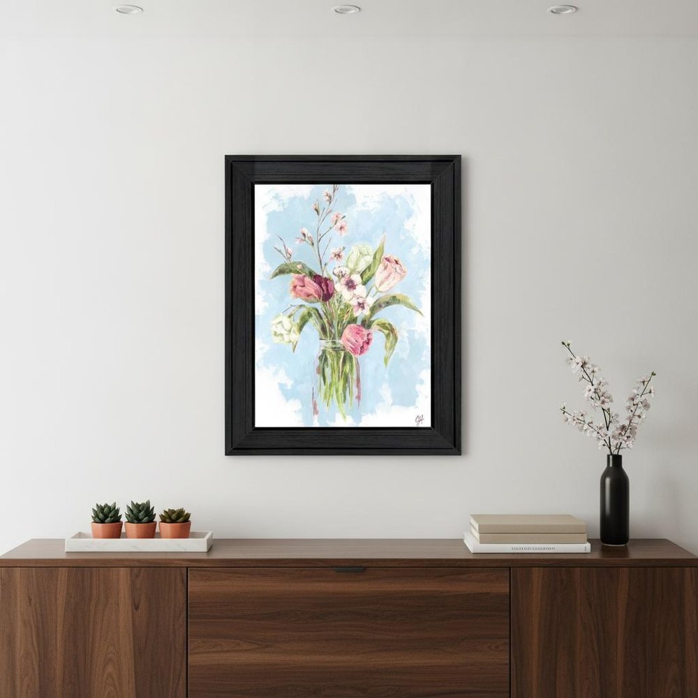 Flourish Black Framed Print Wall Art