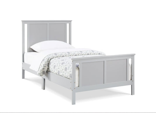 Gray And White Reversible Solid Wood Twin Bed Frame
