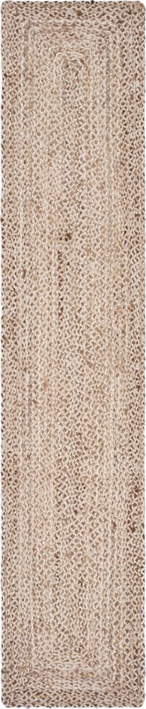 80" Brown Ivory And Natural Braided Jute Table Runner