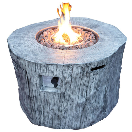 50000 BTU 40" Gray Aluminum Natural Gas Round Fire Pit Table With Cover