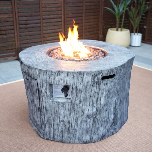 50000 BTU 40" Gray Aluminum Natural Gas Round Fire Pit Table With Cover