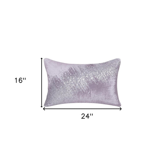 20" X 20" Blue Geometric Polyester Zippered Pillow With Beads