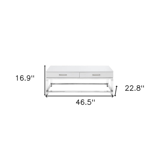 47" Black Gold And Clear Wood Acrylic And Steel Coffee Table